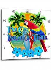 Parrot Printed Wall Clock Multicolour 15x15x0.1inch