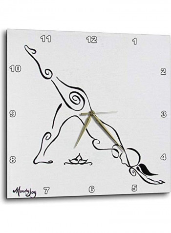 Aerobics Printed Analog Wall Clock White/Black 15x15x0.1inch