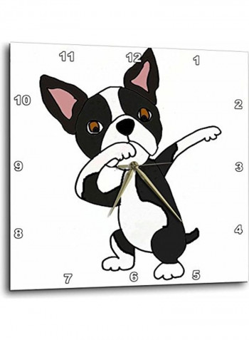 Dog Themed Wall Clock White/Black/Pink