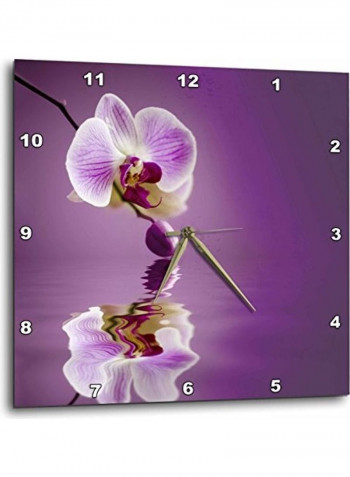 Flower Printed Analog Wall Clock Multicolour 15x15x0.1inch