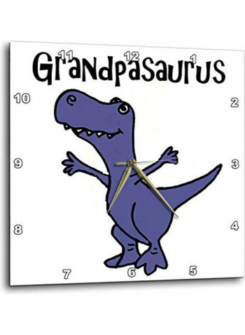 Grandpasaurus Wall Clock White/Blue 15x15inch