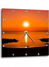 Sunset Printed Analog Wall Clock Orange/Black 15x15x0.1inch