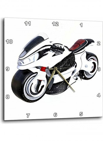 Bike Printed Wall Clock Multicolour 15x15x0.1inch