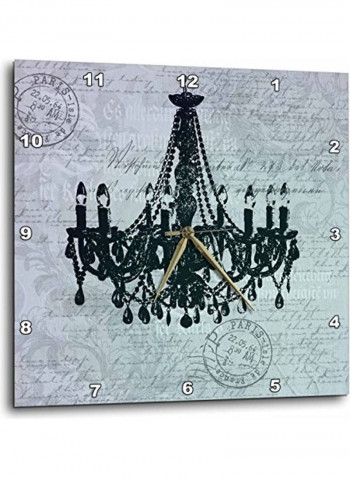 Chandelier Printed Analog Wall Clock Multicolour 15x15x0.1inch