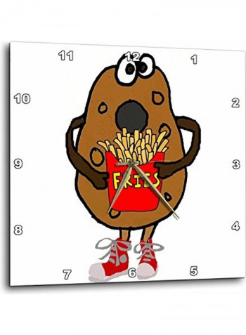 Fries Printed Analog Wall Clock Multicolour 15x15x0.1inch