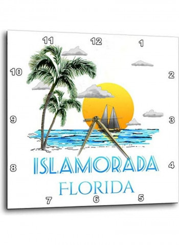 Islamorada Florida Wall Clock Multicolour 15x15inch