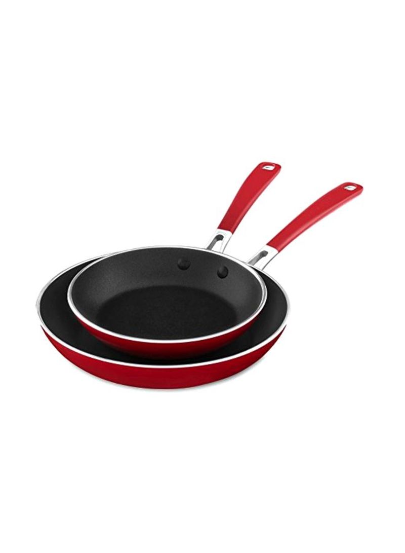2-Piece Non Stick Frying Pan Red/Black