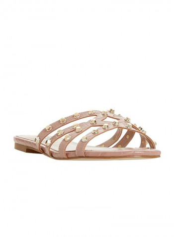 Slip-On Closure Dress Sandals Pink