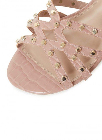 Slip-On Closure Dress Sandals Pink