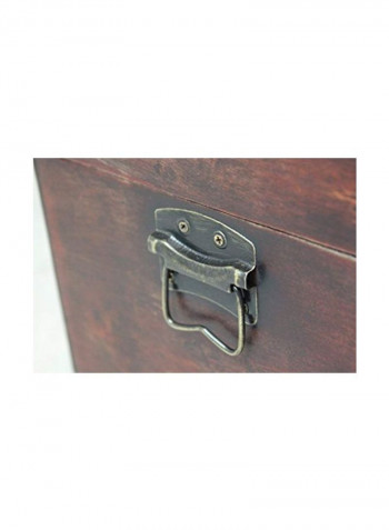 Wooden Leather Treasure Chest Black/Brown