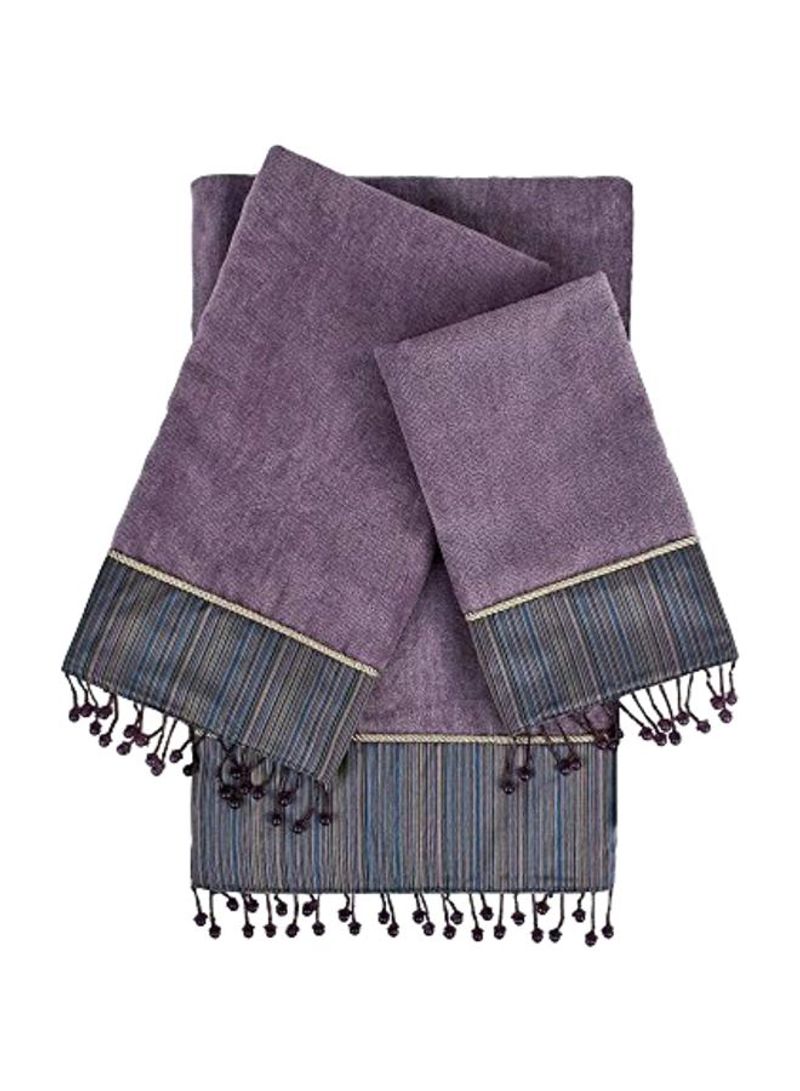 3-Piece Towel Set Purple 48x25x0.5inch