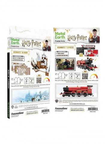Set Of 2 Hogwarts Castle In Snow And Express Train Model Kit 10x5x1inch