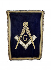 Compass And Scale Printed Throw Blanket Masonic Blanket 50x70inch