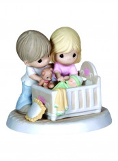 We're Glad You Came Into Our Lives Bisque Figurine White/Beige/Green 6x5.25x5.75inch