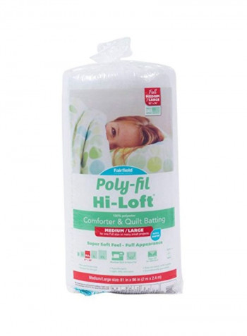 Hi-Loft Full Bonded Polyester Batting White