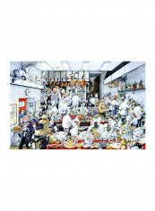 Kitchen Printed Poster White/Grey/Red 24x36inch