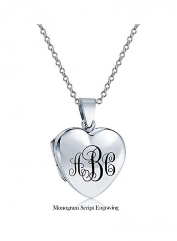 925 Sterling Silver Heart Shape Locket Pendant