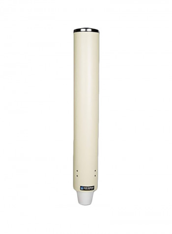 Foam Cup Dispenser With Removable Cap Sand/White/Silver 4.5x4.5x24.5inch