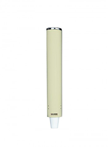 Foam Cup Dispenser With Removable Cap Sand/White/Silver 4.5x4.5x24.5inch