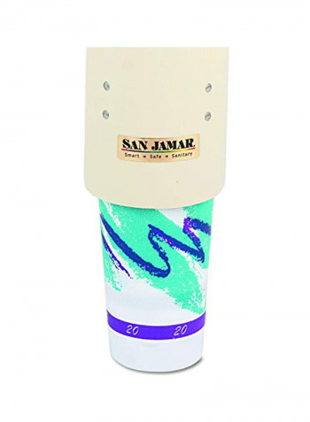 Foam Cup Dispenser With Removable Cap Sand/White/Silver 4.5x4.5x24.5inch