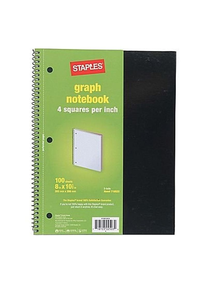 Ruled Paper Graph Pad Green/Black
