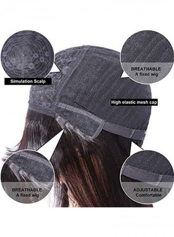 Brazlian Straight Lace Front Short Bob Wig With Bangs Black 10inch