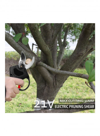 21V Cordless Electric Pruner Cutter Landscaping Tool Black 29.50x9.00x25.50cm
