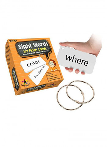 Sight Words Flash Card Set With 2 Rings