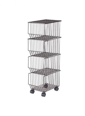Movable 4 Layer Tier Drying Mesh Basket brown