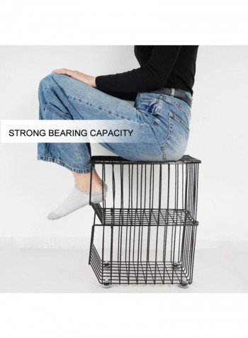 Movable 4 Layer Tier Drying Mesh Basket brown