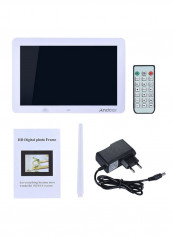Electronic Led Digital Photo Frame Album Kit 12inch White