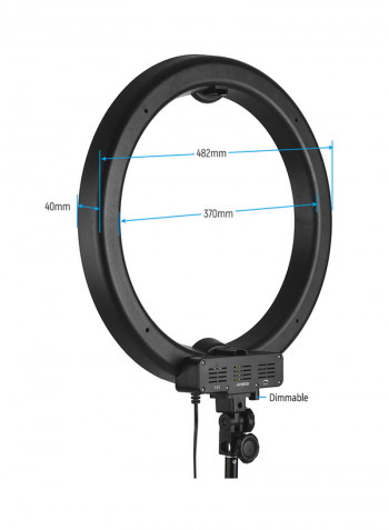 LED Video Light Dimmable Photography Ring Fill Light Set 18inch Multicolour