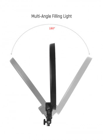LED Video Light Dimmable Photography Ring Fill Light Set 18inch Multicolour