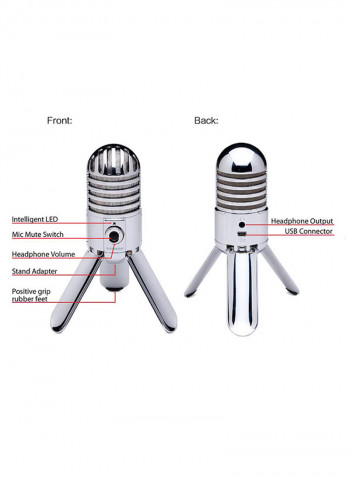 Desktop Recording Condenser Microphone I2370 Silver