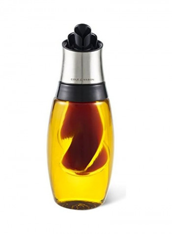Oil And Vinegar Bottle Clear/Silver/Black