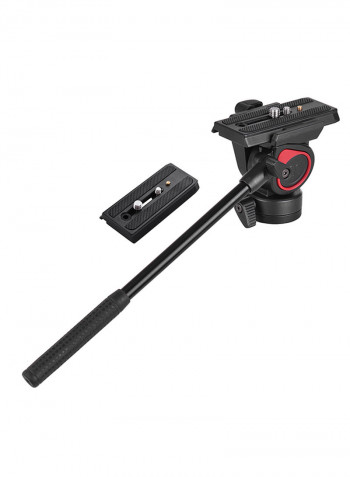 Tripod Action Hydraulic Pan With 2-Piece Quick Release Plate Black