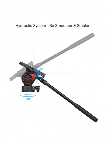 Tripod Action Hydraulic Pan With 2-Piece Quick Release Plate Black