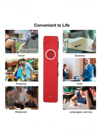 Mini Digital Voice Real-Time Recorder Translator Red