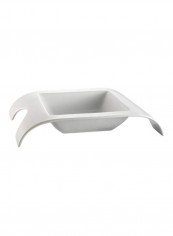 Set Of 4 Porcelain Square Bowl White 10.25x2.25x1inch