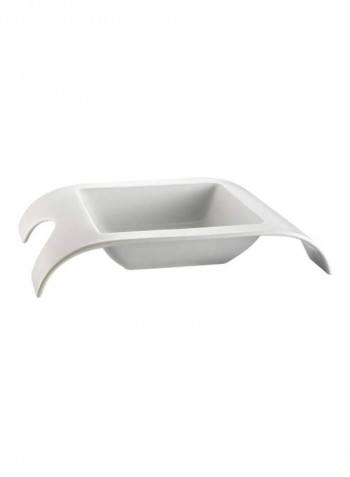 Set Of 4 Porcelain Square Bowl White 10.25x2.25x1inch