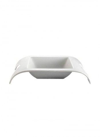 Set Of 4 Porcelain Square Bowl White 10.25x2.25x1inch
