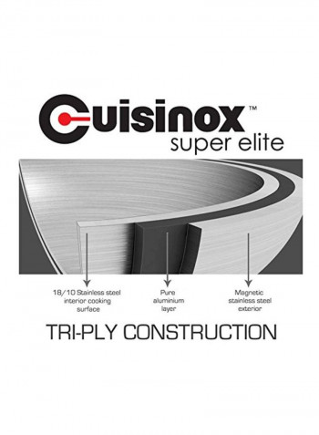 Stainless Steel Frying Pan Silver 10.2inch