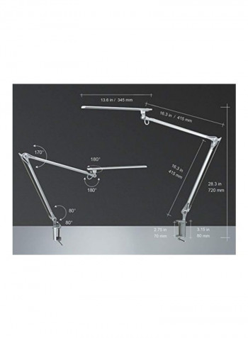 Architect Desk Lamp Silver 21x2.9x7.2inch
