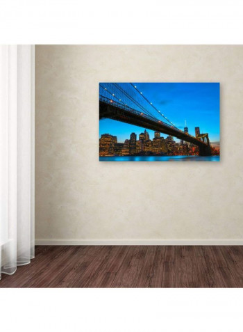 Brooklyn Bridge Canvas Wall Art Multicolour 16 x 24inch