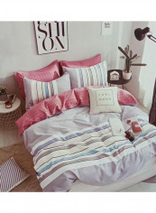 3-Piece Printed Duvet Cover Set Cotton Purple/Pink King