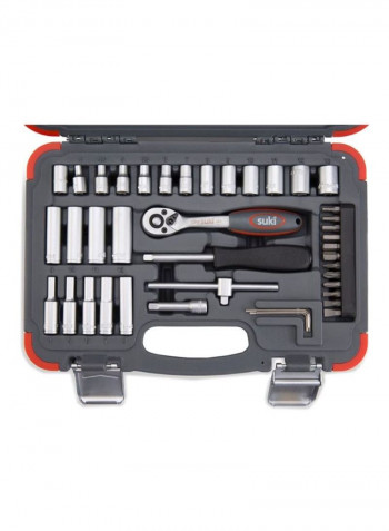 41-Piece Socket Wrench Set Silver/Grey/Red