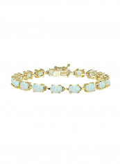 925 Sterling Silver Opal Studded Tennis Bracelet