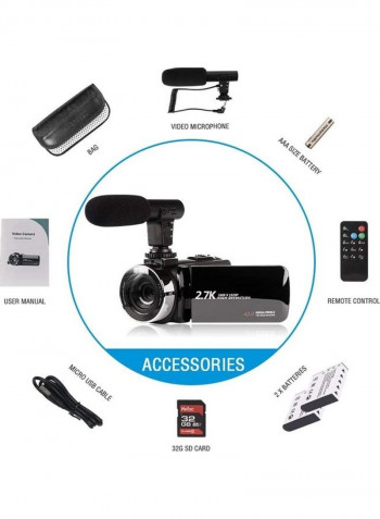 18X Digital Zoom IR Night Vision Webcam Recorder TDV-1302 Black