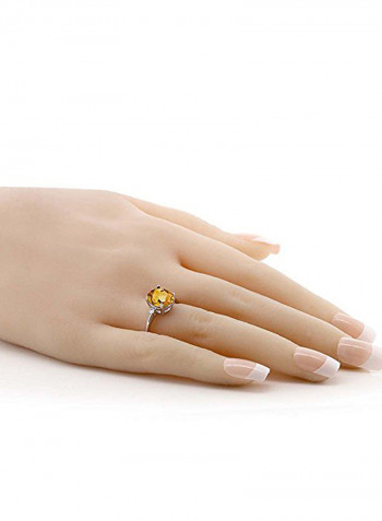 925 Sterling Silver 2.52 Carat Citrine Ring