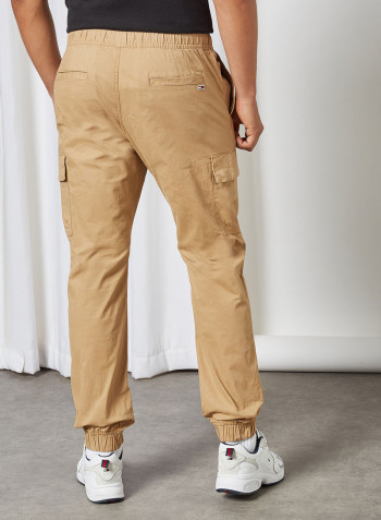 Ethan Straight Cargo Pocket Joggers Classic Khaki